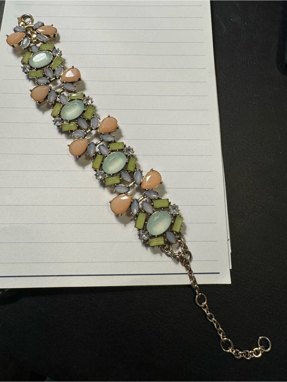 J. Crew Fashion Pastel Statement Bracelet - Peach, Mint & Lime